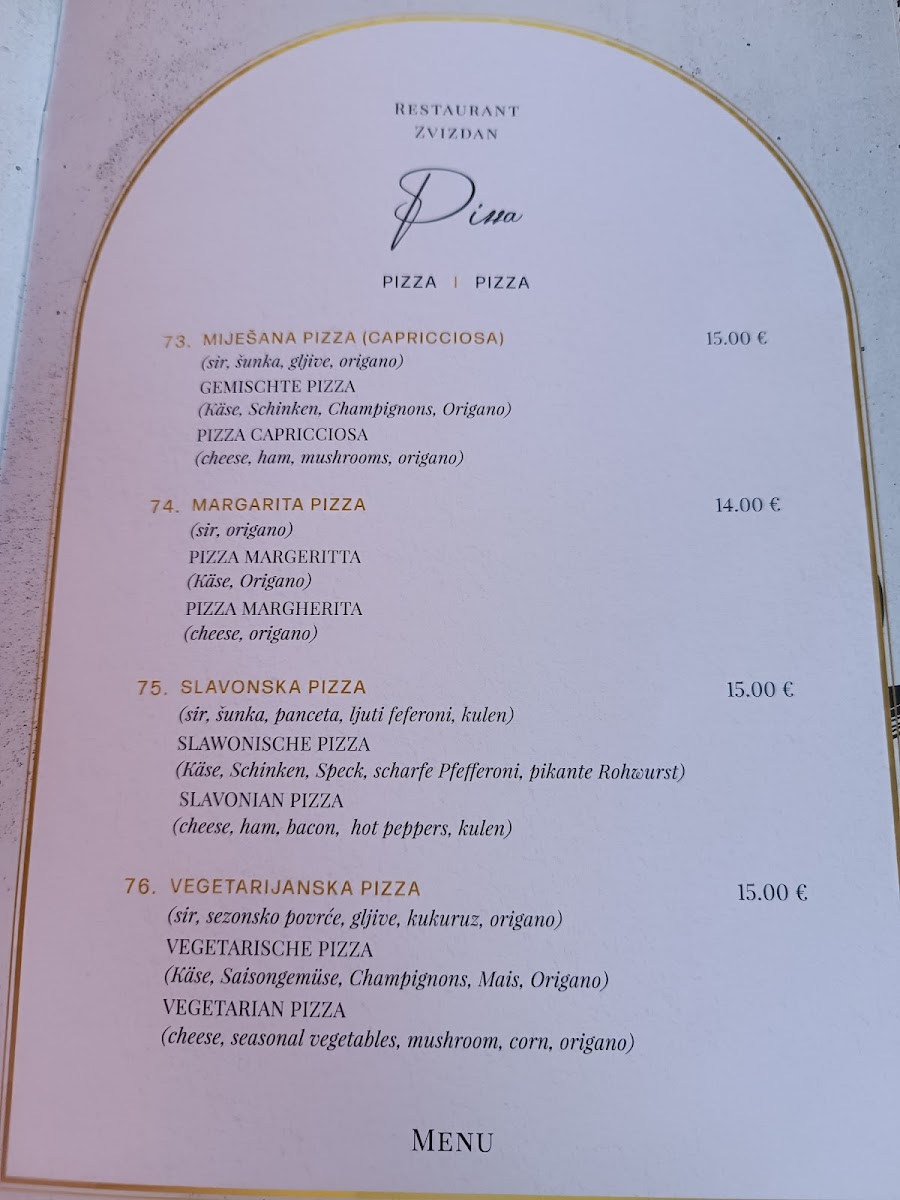 Restaurant Zvizdan Menu - Image 2